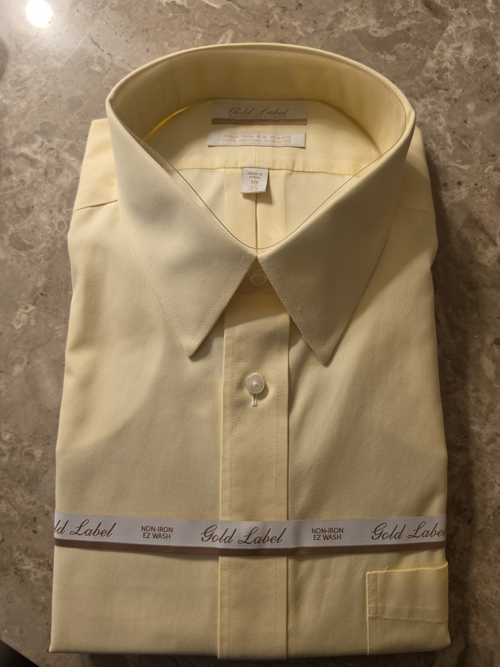 Roundtree & Yorke Pale Yellow Dress Shirt